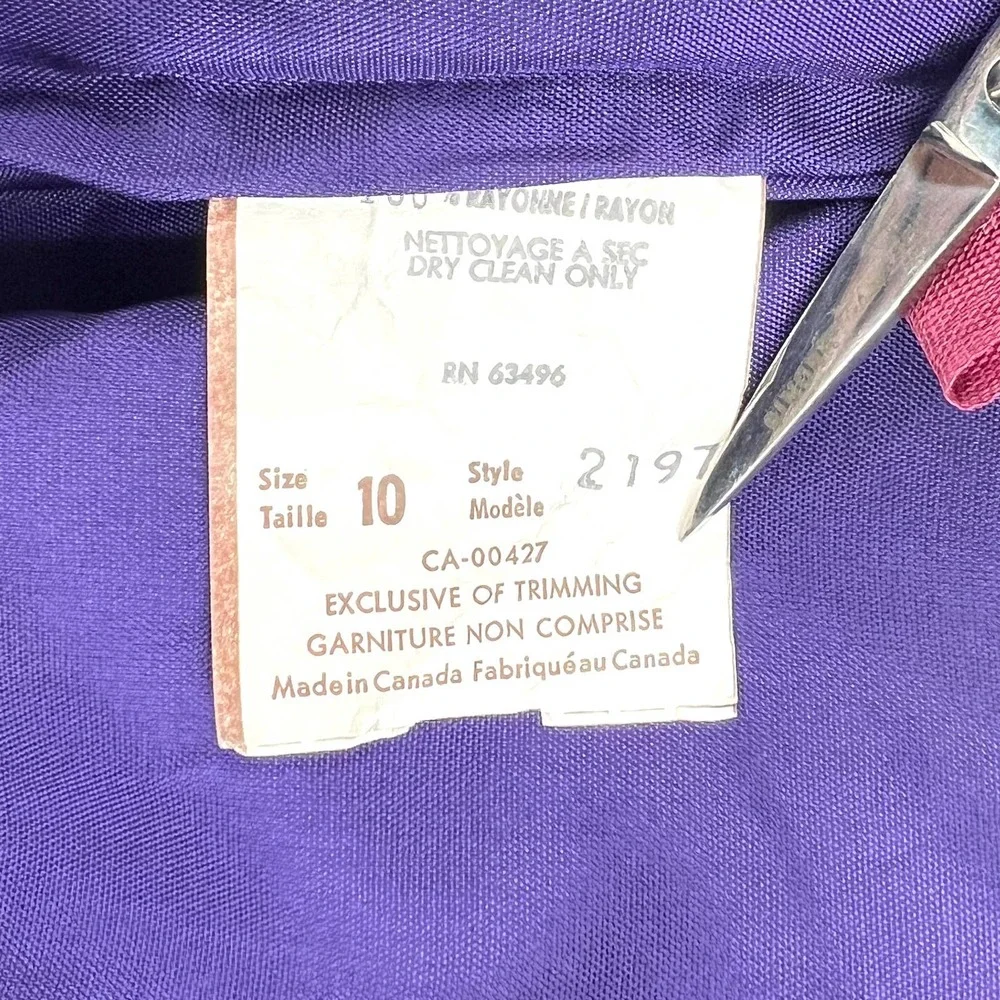 BAGATELLE Vintage 80’s Leather Pencil Skirt Womens 10 Purple Knee Length Pockets